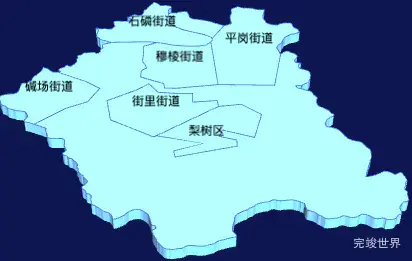 threejs鸡西市梨树区geoJson地图3d地图