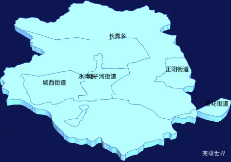 echarts鸡西市城子河区geoJson地图3d地图