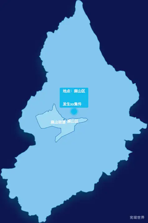 echarts鸡西市麻山区geoJson地图 tooltip轮播