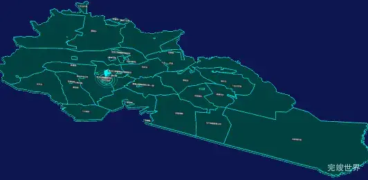 threejs鸡西市密山市geoJson地图3d地图添加旋转棱锥