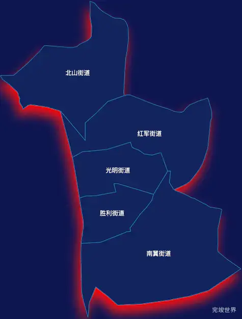 echarts鹤岗市向阳区geoJson地图阴影