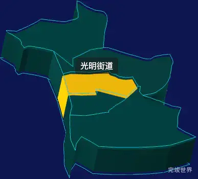 threejs鹤岗市向阳区geoJson地图3d地图鼠标移入显示标签并高亮