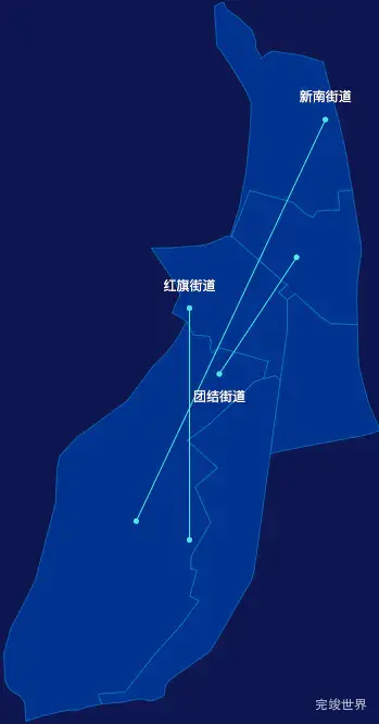 echarts鹤岗市工农区geoJson地图自定义引导线