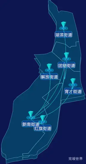 echarts鹤岗市工农区geoJson地图自定义label样式