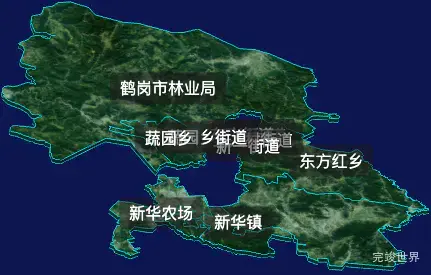 threejs鹤岗市东山区geoJson地图3d地图自定义贴图加CSS2D标签