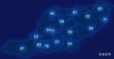 echarts鹤岗市绥滨县geoJson地图圆形波纹状气泡图