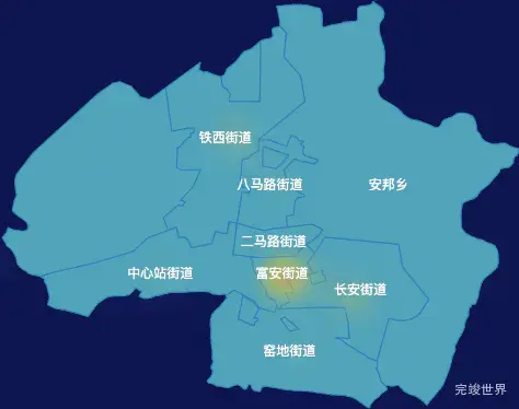 echarts双鸭山市尖山区geoJson地图热力图