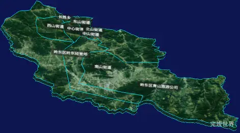 threejs双鸭山市岭东区geoJson地图3d地图自定义贴图加CSS3D标签