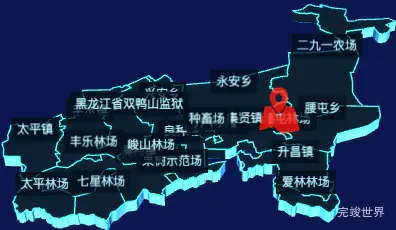 echarts双鸭山市集贤县geoJson地图3d地图自定义图标