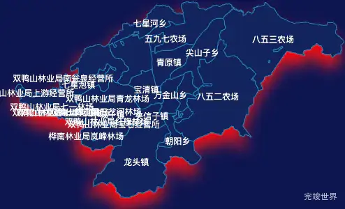 echarts双鸭山市宝清县geoJson地图阴影