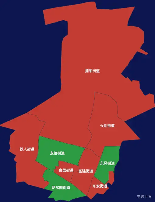 echarts大庆市萨尔图区geoJson地图定义颜色