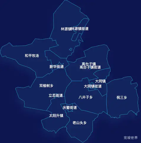 echarts大庆市大同区geoJson地图点击弹出自定义弹窗