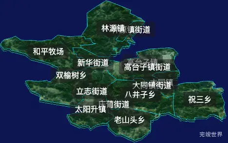 threejs大庆市大同区geoJson地图3d地图自定义贴图加CSS2D标签