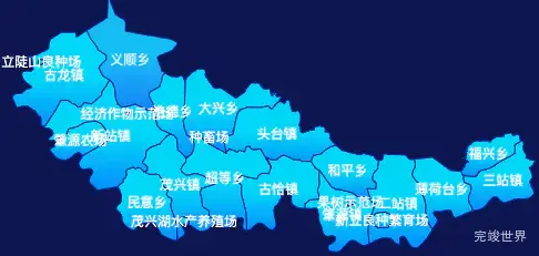 echarts大庆市肇源县geoJson地图局部颜色渐变