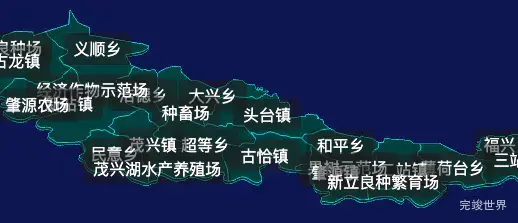 threejs大庆市肇源县geoJson地图3d地图自定义贴图加CSS2D标签