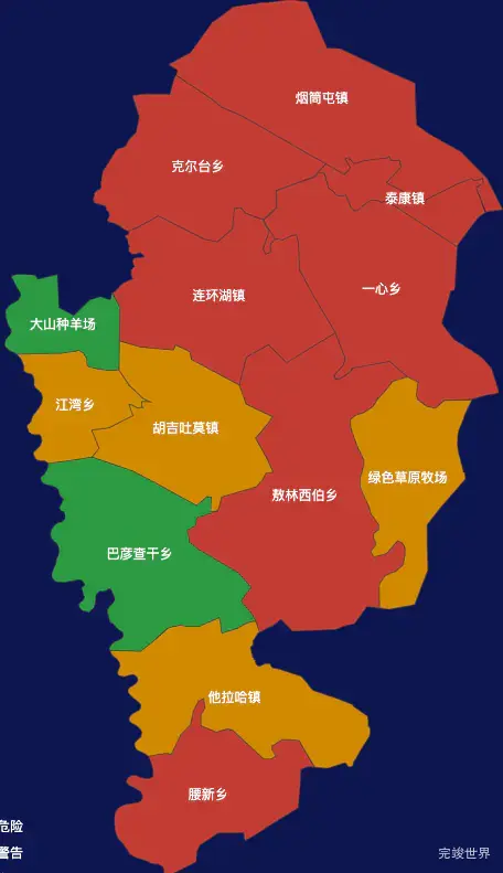 echarts大庆市杜尔伯特蒙古族自治县geoJson地图定义颜色