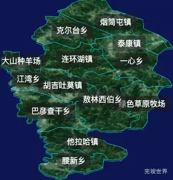 threejs大庆市杜尔伯特蒙古族自治县geoJson地图3d地图自定义贴图加CSS2D标签