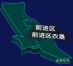 threejs佳木斯市前进区geoJson地图3d地图CSS3D标签