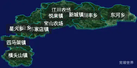 threejs佳木斯市桦川县geoJson地图3d地图自定义贴图加CSS2D标签