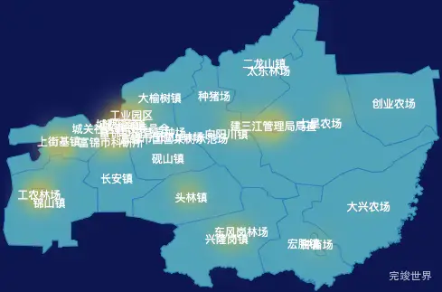 echarts佳木斯市富锦市geoJson地图热力图