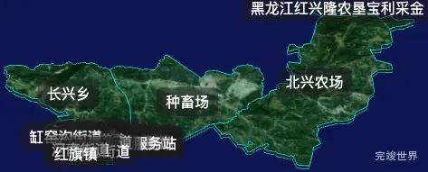 threejs七台河市新兴区geoJson地图3d地图css2d标签