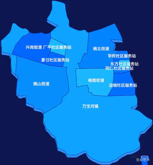 echarts七台河市桃山区geoJson地图 visualMap控制地图颜色