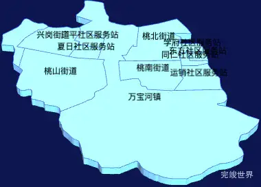 threejs七台河市桃山区geoJson地图3d地图