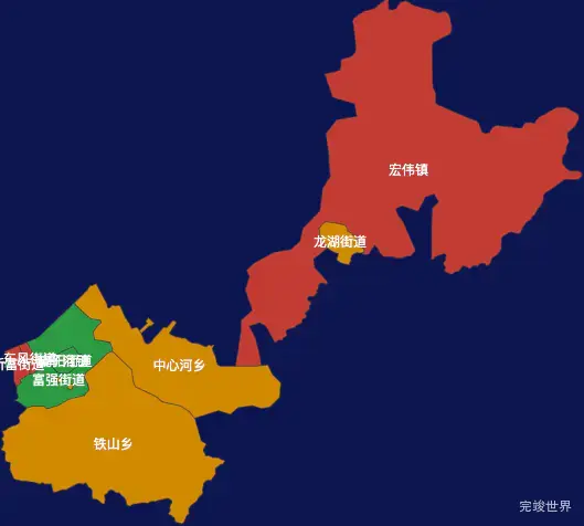 echarts七台河市茄子河区geoJson地图定义颜色