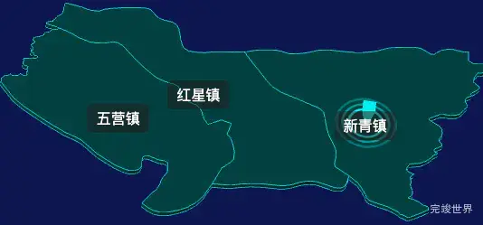 threejs伊春市丰林县geoJson地图3d地图CSS2D外加旋转棱锥