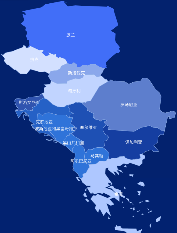 echarts 从世界地图中提取渲染中东欧国家