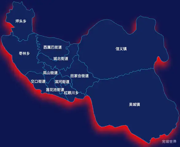 echarts吕梁市离石区geoJson地图阴影