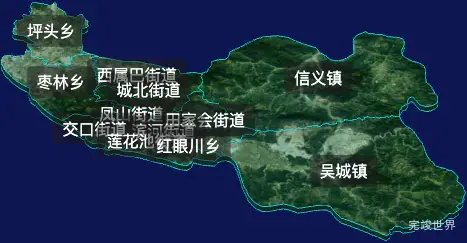 threejs吕梁市离石区geoJson地图3d地图自定义贴图加CSS2D标签