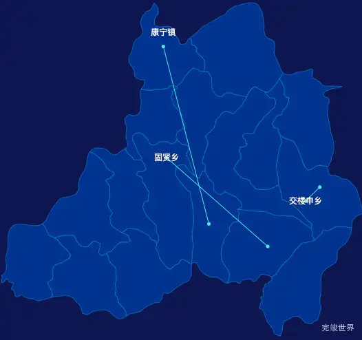 echarts吕梁市兴县geoJson地图自定义引导线