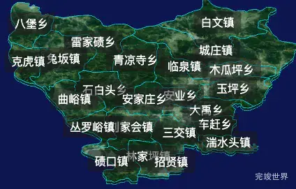 threejs吕梁市临县geoJson地图3d地图css2d标签