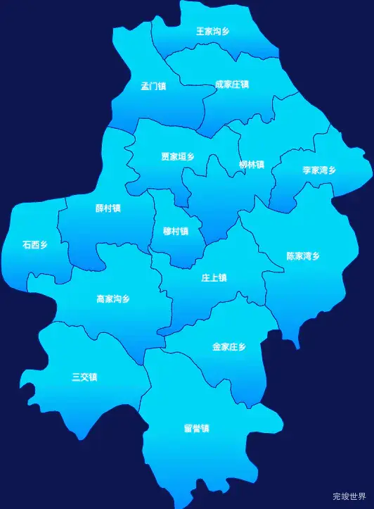 echarts吕梁市柳林县geoJson地图局部颜色渐变