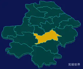 threejs吕梁市柳林县geoJson地图3d地图指定区域闪烁