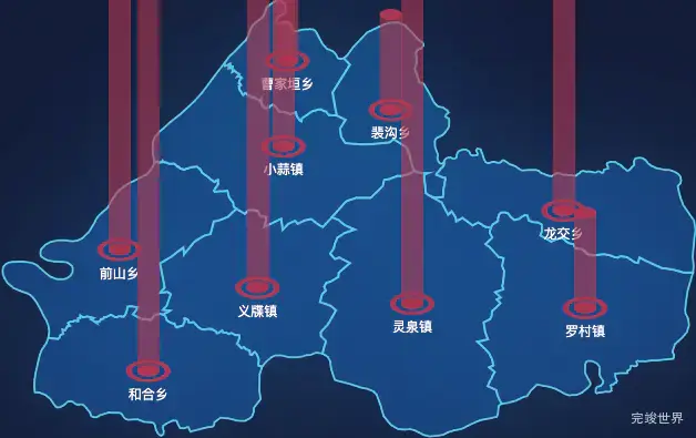 echarts吕梁市石楼县geoJson地图添加柱状图