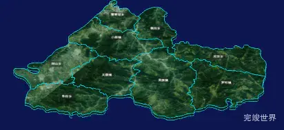 threejs吕梁市石楼县geoJson地图3d地图自定义贴图加CSS3D标签