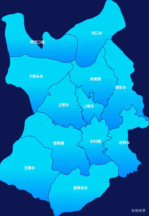 echarts吕梁市岚县geoJson地图局部颜色渐变