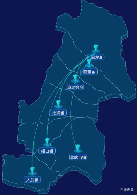 echarts吕梁市方山县geoJson地图label自定义样式