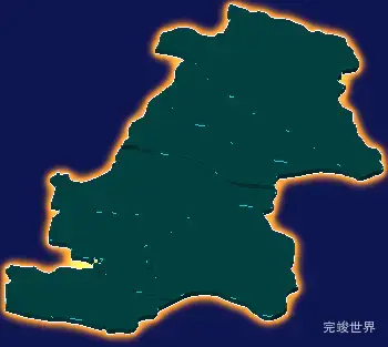 threejs吕梁市方山县geoJson地图3d地图添加金色效果