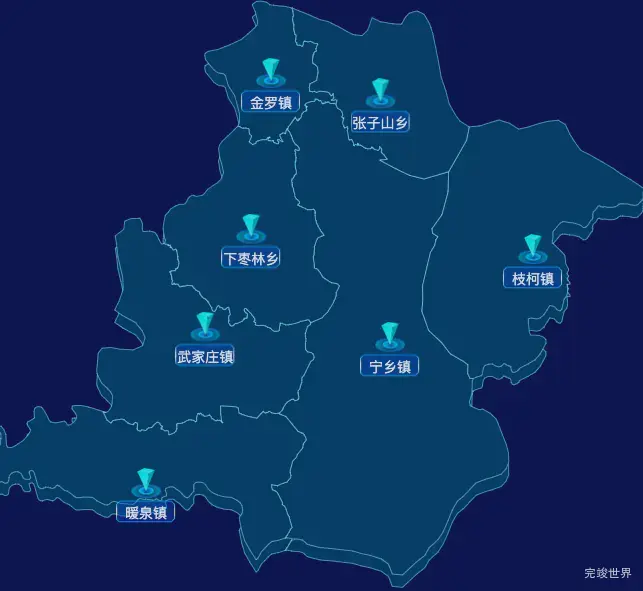 echarts吕梁市中阳县geoJson地图点击跳转到指定页面