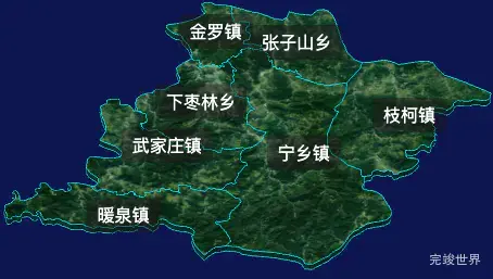 threejs吕梁市中阳县geoJson地图3d地图