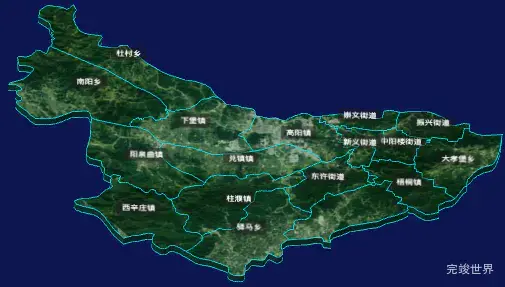 threejs吕梁市孝义市geoJson地图3d地图自定义贴图加CSS3D标签