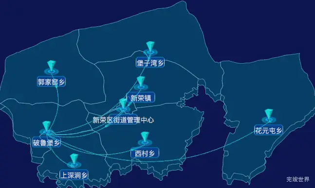 echarts大同市新荣区geoJson地图label样式自定义