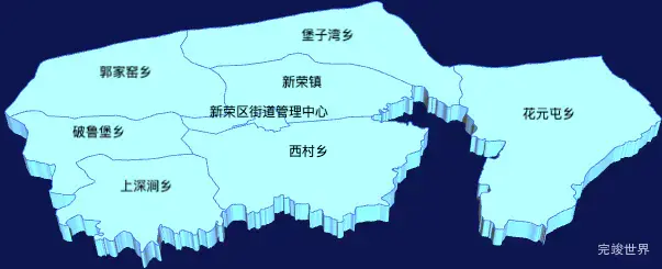 echarts大同市新荣区geoJson地图3d地图