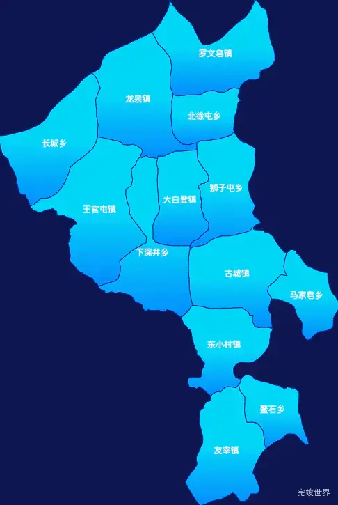 echarts大同市阳高县geoJson地图局部颜色渐变