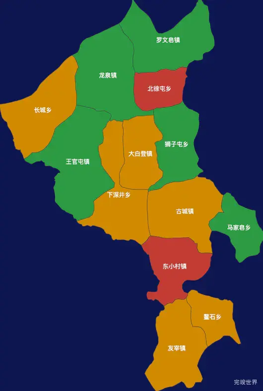 echarts大同市阳高县geoJson地图定义颜色