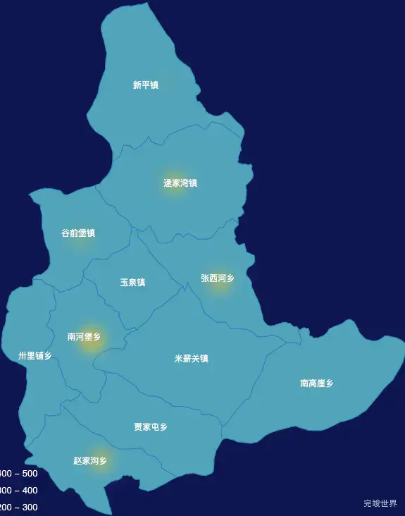 echarts大同市天镇县geoJson地图热力图