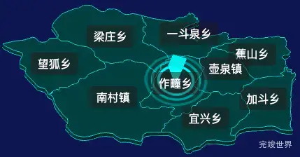 threejs大同市广灵县geoJson地图3d地图添加旋转棱锥